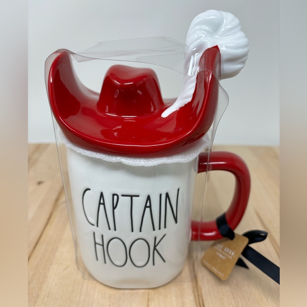 Rae Dunn CAPTAIN HOOK Mug Double Sided with Novelty Top Disney Collection New